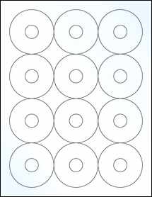 Sheet of 2.5" Circle Clear Gloss Inkjet labels