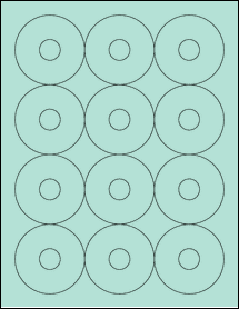 Sheet of 2.5" Circle Pastel Green labels