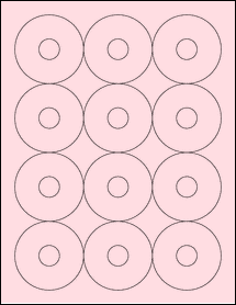 Sheet of 2.5" Circle Pastel Pink labels