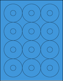 Sheet of 2.5" Circle True Blue labels