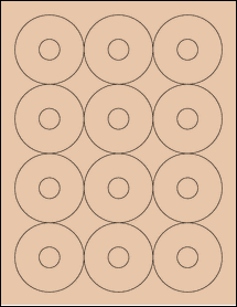 Sheet of 2.5" Circle Light Tan labels