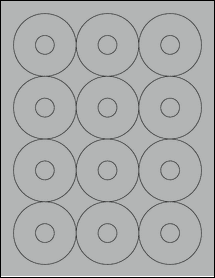 Sheet of 2.5" Circle True Gray labels