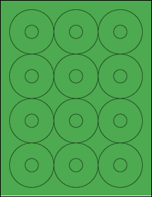 Sheet of 2.5" Circle True Green labels