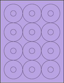 Sheet of 2.5" Circle True Purple labels