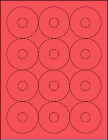 Sheet of 2.5" Circle True Red labels