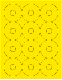 Sheet of 2.5" Circle True Yellow labels