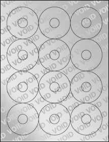 Sheet of 2.5" Circle Void Silver Polyester labels