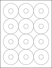 Sheet of 2.5" Circle Removable White Matte labels