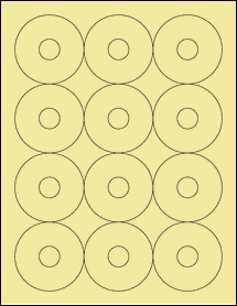 Sheet of 2.5" Circle Pastel Yellow labels