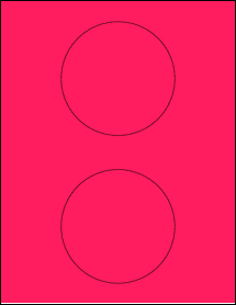Sheet of 4.13" Circle Fluorescent Pink labels
