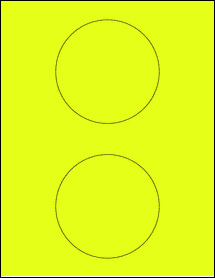 Sheet of 4.13" Circle Fluorescent Yellow labels