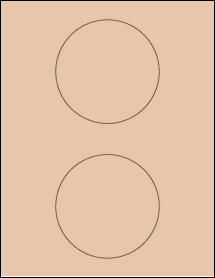 Sheet of 4.13" Circle Light Tan labels