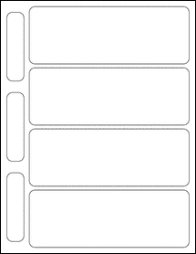 Sheet of 7" x 2.5" 100% Recycled White labels