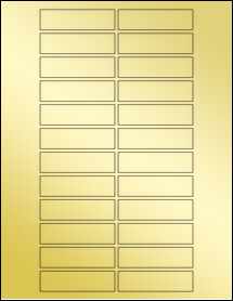 Sheet of 2.75" x 0.75" Gold Foil Inkjet labels