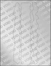 Sheet of 0" x 0" Void Silver Polyester labels