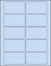 Sheet of 3.5625" x 2" Pastel Blue labels