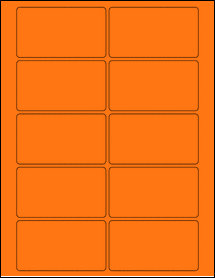 Sheet of 3.5625" x 2" Fluorescent Orange labels