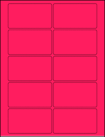 Sheet of 3.5625" x 2" Fluorescent Pink labels