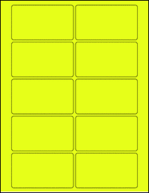 Sheet of 3.5625" x 2" Fluorescent Yellow labels