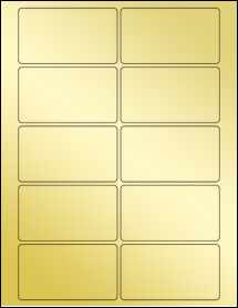 Sheet of 3.5625" x 2" Gold Foil Laser labels