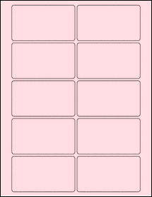 Sheet of 3.5625" x 2" Pastel Pink labels