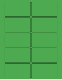 Sheet of 3.5625" x 2" True Green labels