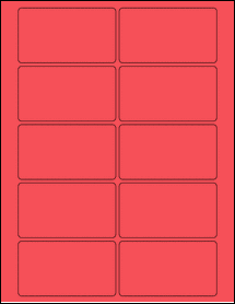 Sheet of 3.5625" x 2" True Red labels