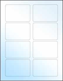Sheet of 3.375" x 2.3125" White Gloss Laser labels