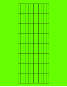 Sheet of 0.32812" x 1.26562" Fluorescent Green labels