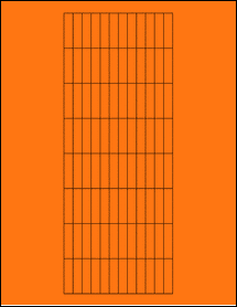 Sheet of 0.32812" x 1.26562" Fluorescent Orange labels