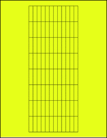 Sheet of 0.32812" x 1.26562" Fluorescent Yellow labels