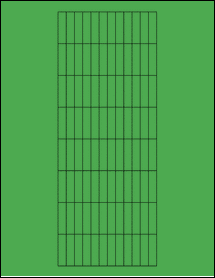 Sheet of 0.32812" x 1.26562" True Green labels