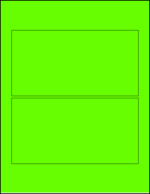 Sheet of 7.25" x 3.75" Fluorescent Green labels