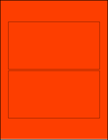 Sheet of 7.25" x 3.75" Fluorescent Red labels