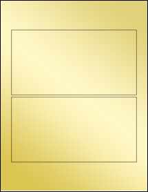 Sheet of 7.25" x 3.75" Gold Foil Laser labels