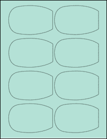 Sheet of 3.5298" x 2.3081" Pastel Green labels
