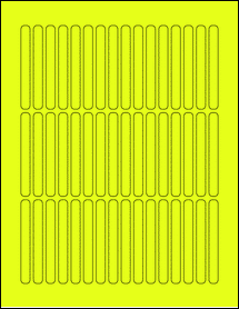 Sheet of 0.325" x 3" Fluorescent Yellow labels