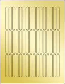 Sheet of 0.325" x 3" Gold Foil Laser labels