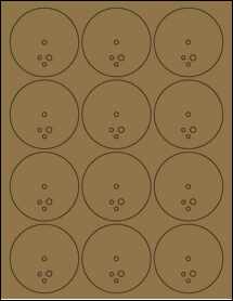 Sheet of 2.53" Circle Brown Kraft labels