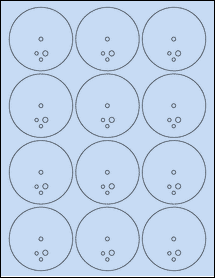 Sheet of 2.53" Circle Pastel Blue labels