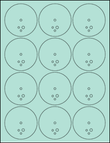 Sheet of 2.53" Circle Pastel Green labels