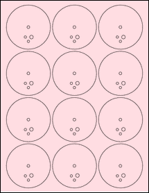 Sheet of 2.53" Circle Pastel Pink labels