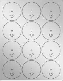 Sheet of 2.53" Circle Silver Foil Inkjet labels