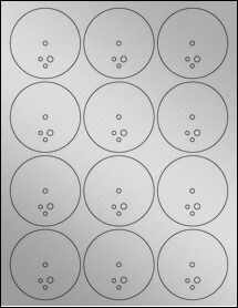 Sheet of 2.53" Circle Weatherproof Silver Polyester Laser labels