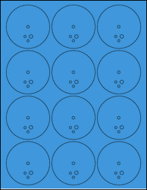 Sheet of 2.53" Circle True Blue labels