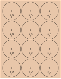 Sheet of 2.53" Circle Light Tan labels