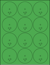 Sheet of 2.53" Circle True Green labels