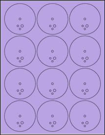 Sheet of 2.53" Circle True Purple labels