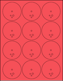 Sheet of 2.53" Circle True Red labels