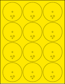 Sheet of 2.53" Circle True Yellow labels